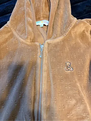 Teddy Fresh Light Brown Velour Zip-Up Hoodie thumbnail 5