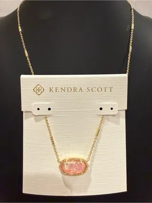 Kendra Scott | Gold Plated & Pink Opal Elisa Pendant Necklace | #89 thumbnail 3