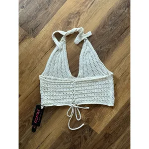 NWT Romwe Junior’s Crochet Halter Crop Top Size US 12‎ XL Festival Sexy Boho thumbnail 3