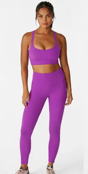$184 NWOT Beyond Yoga Powerbeyond Strive Midi Leggings + longline sports bra XS thumbnail 1