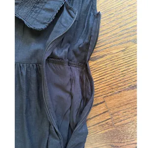 Free People Black Linen Blend Wide Leg Peter Pan Collar Jumpsuit Whimsygoth thumbnail 4