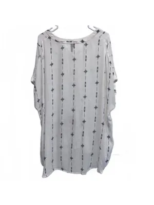 Maurices White Boho Print Short Sleeve V-Neck Tunic Top Plus Size 3X thumbnail 2
