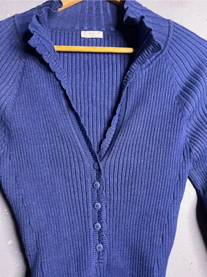 FREE PEOPLE Ready For It Bodysuit in Blue. Size Large thumbnail 4