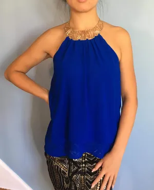 XOXO Royal Blue Blouse thumbnail 1