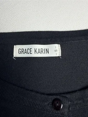 Grace Karin Women’s Small Black Button Front Cardigan Sweater Viscose Knit thumbnail 8