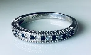 Gemstone Band Ring Silver thumbnail 1