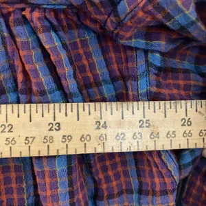 New Free People Oversized Bohemian Grunge Cardiff Plaid Swing Top Shirt Small thumbnail 10