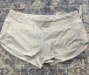 lululemon athletica White Women’s Athletic Running Shorts size 8. Light grey. thumbnail 1
