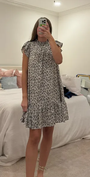 Boutique dress white and navy Gray Size M thumbnail 1
