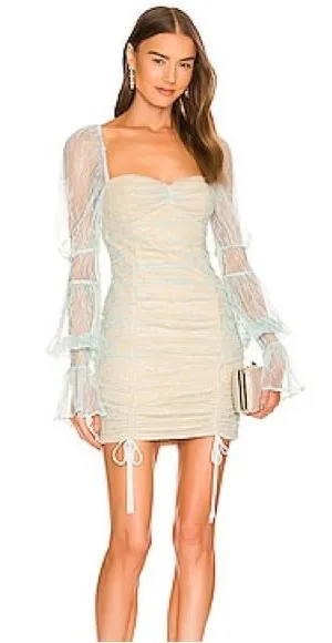 MICHAEL COSTELLO x REVOLVE Isadora Mini Dress in Baby Blue Size XS thumbnail 1