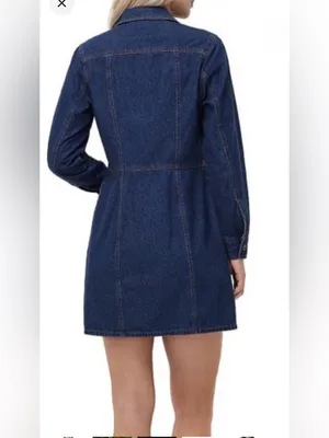 Frye Denim Long sleeve 
Buttonup Dress Blue thumbnail 3