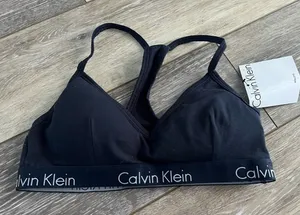 Calvin Klein Navy Blue  Logo Padded Bralette thumbnail 1