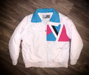 Women’s Vintage Ski Jacket Medium/Large Ski Lion White thumbnail 1