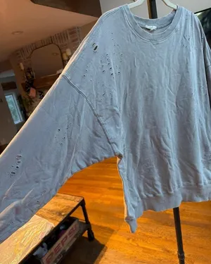 Easel Los Angeles Distressed French Terry Sweatshirt oversized small thumbnail 1