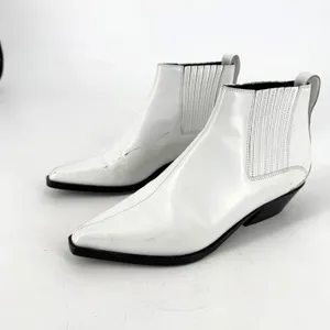 Rag & Bone Westin Boot Women 37.5 White Leather‎ Pointed Toe Western Minimalist thumbnail 2