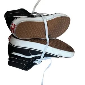 Vans Sk8-Hi High Top Skate Shoes Black White Lace Up Side Stripe Waffle thumbnail 8