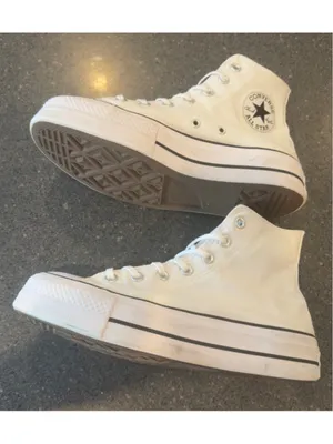 CONVERSE Chuck Taylor Lift Platform Sneakers Womens 8 White High Top thumbnail 4