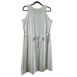 Coline NWT White‎ Sleeveless Dress Embroidery Large thumbnail 2
