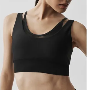 Alo Airlift Double Trouble Layered Sports Bra Black Small thumbnail 1
