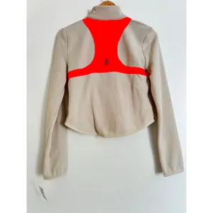 NWT‎ Free People In The Zone Zip Up Fleece XS Beige Pink Lightweight Outerwear thumbnail 5