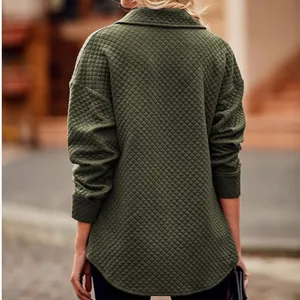 PRETTYGARDEN Long Sleeve Button Down Quilted Shirt Jacket 90s Grunge Shacket XL thumbnail 3