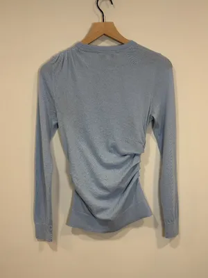 🌟 Lk Bennett 🌟 Dora Crew Neck Merino Wool Cotton Blend Sweater Blue Xs thumbnail 9