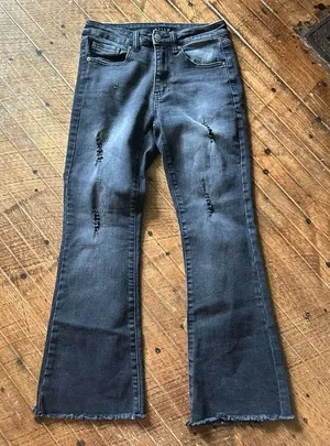 Risen distressed stretchy flared 5/27 boutique jeans thumbnail 1