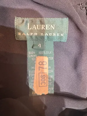 Lauren Ralph Lauren size 4 100% silk black tie at the shoulders dress thumbnail 3