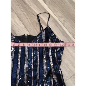Anthropologie Maeve sleeveless striped sequin midi dress size small thumbnail 7