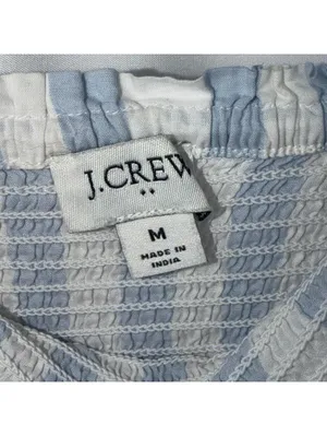 J.Crew Blue White Stripe Smocked Tiered Maxi Dress Women’s Size Medium thumbnail 6