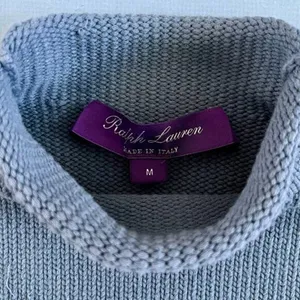 Ralph‎ Lauren Purple Label Knit Blue Mock Neck Sweater Midi Dress thumbnail 4