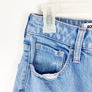 SOCIAL TOURIST Blue Ultra High Rise Baggy Hearts Patches Wide Leg Jeans 26 Boho thumbnail 8
