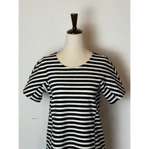 J Crew Dress Women XS Black White Striped Short Sleeve Crewneck Mini Preppy thumbnail 6
