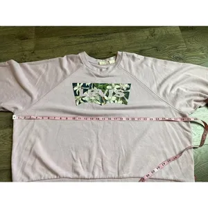 EUC Womens Levi's Long Sleeve Sweatshirt Crewneck Pink Floral Logo‎ Size 3XL thumbnail 8