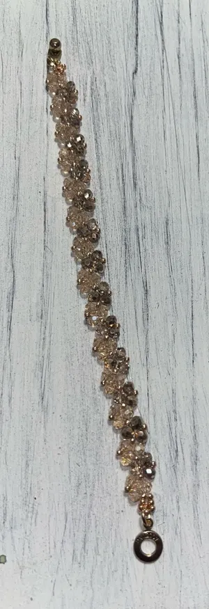 VTG Gorgeous Cognac colored crystal bracelet. 7” thumbnail 1