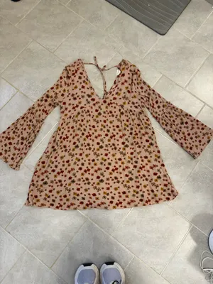 Peach Love Floral Boho Dress thumbnail 2