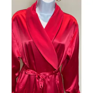 Victoria’s Secret Angels Red Satin Fleece Lined Robe Size XS/S Cozy Basic thumbnail 2