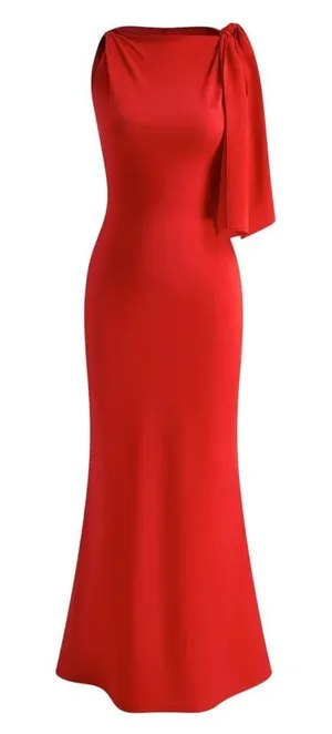 Commense Beloved Knotted Sleeveless Long Dress in Red, Size L​​ thumbnail 1