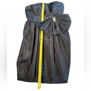 HOST PICK Vintage Talbots Kappi 80’s Black Taffeta Strapless PROM Dress Size SP thumbnail 8