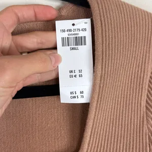 NWT Abercrombie & Fitch Ottoman Square Neck Ribbed Swearer Tee in Tan Size Small thumbnail 2