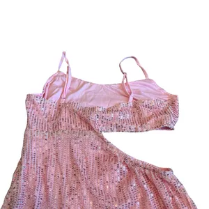 Just Quella Pink Sequin Mini Dress Cutout Spaghetti Strap Cocktail Small NWT thumbnail 8