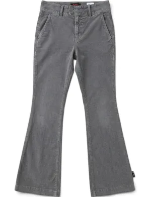 American Eagle Gray Corduroy Flare Pants Women Size 10 Regular Stretch Low Rise thumbnail 1