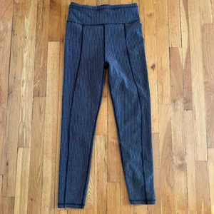 FOR LOVE & LEMONS Payton‎ Ribbed Workout Leggings Grey Large thumbnail 2