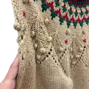 Vintage Gina‎ Peters Women's Novelty Chunky Textured Knit Sweater Christmas M thumbnail 5