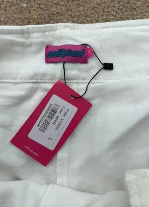 Ediked White Denim Skirt Size L thumbnail 6