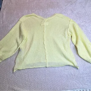 POL Butter Yellow Boho Oversized Loose Knit Sweater Women Size Medium‎ thumbnail 9