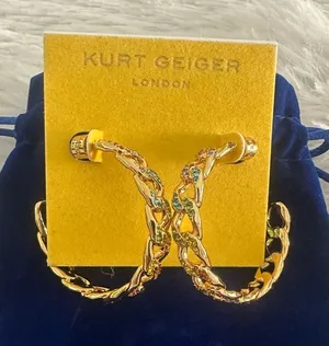 Kurt Geiger Pave Crystal Hoop Earrings‎ thumbnail 1