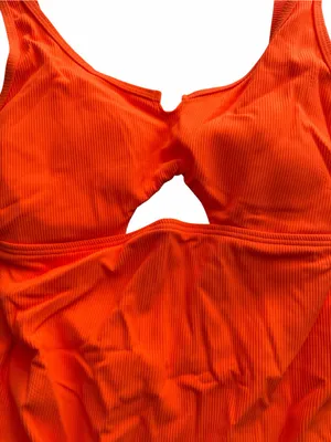 Charmo NEW Women's Orange Cutout One Piece Swimsuit Size L #260215 thumbnail 3