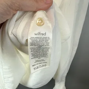 Aritzia Wilfred Women's Valencia Mock Neck‎ Blouse Top Light Birch Size Large thumbnail 5