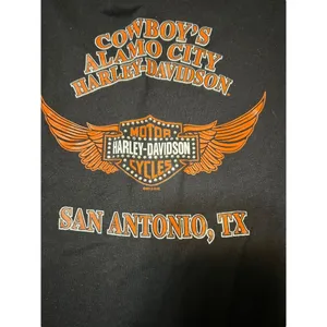 Harley Davidson Black Cowboys Alamo City Women Shirt TX Skull Cotton Sz L NWOT thumbnail 4